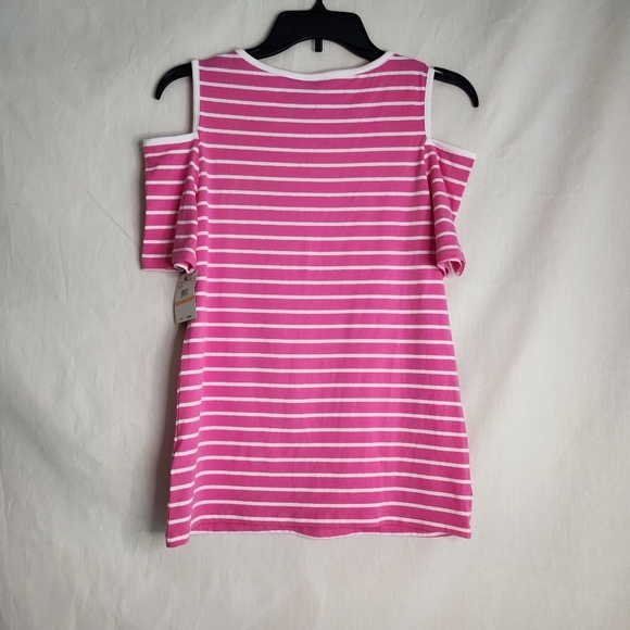 Rafaella Pink and White Striped Top Size S NWT. - Picture 2 of 6